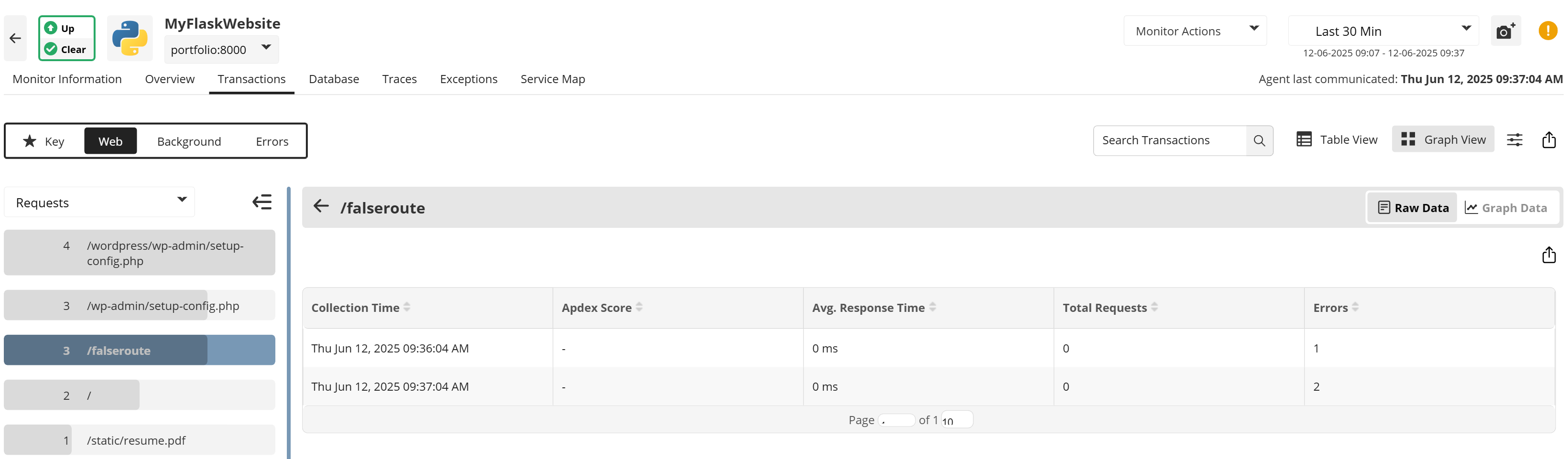 Falseroute APM Monitoring